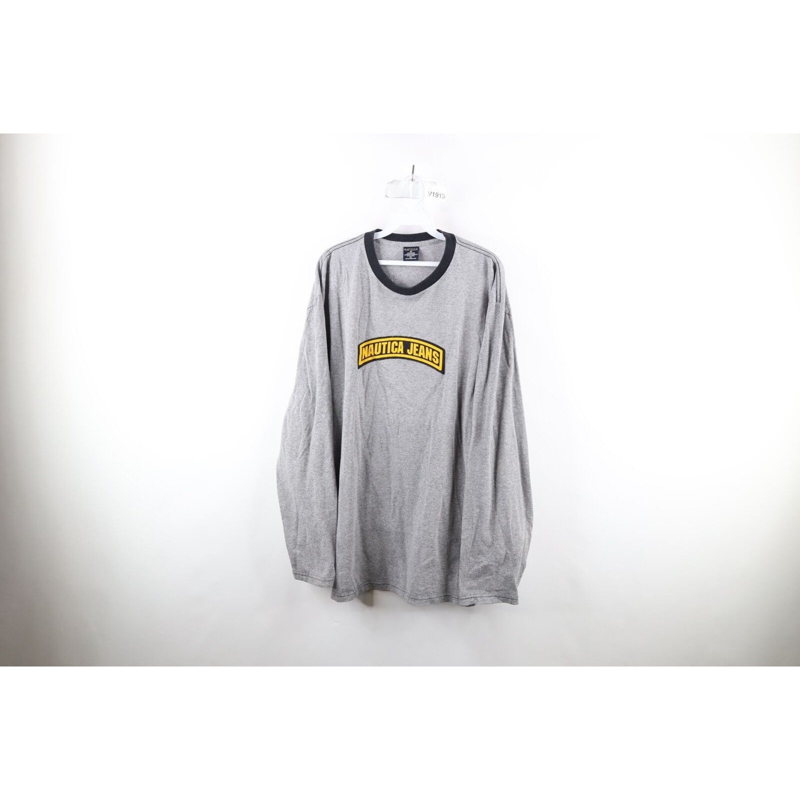 Authentic Vintage Nautica Long Sleeve T Shirt Grey Fit Large