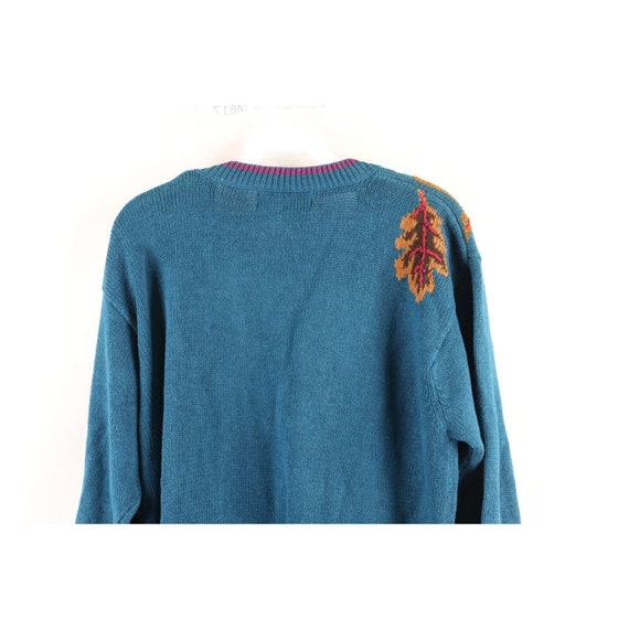90s Streetwear Womens Medium Hand Knit Nature Fal… - image 7