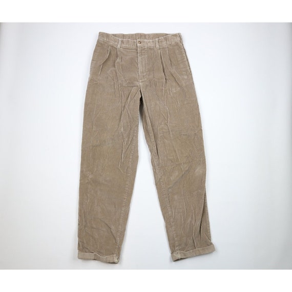 90s Streetwear Mens 34x32 Distressed Pleated Cuff… - image 1