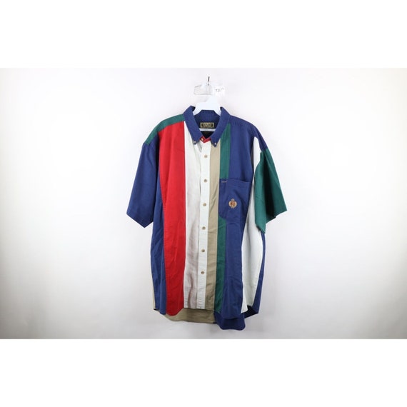90s Streetwear Mens Large Faded Rainbow Striped C… - image 1