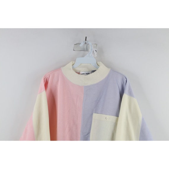 90s Streetwear Womens Small Pastel Color Block Mo… - image 2