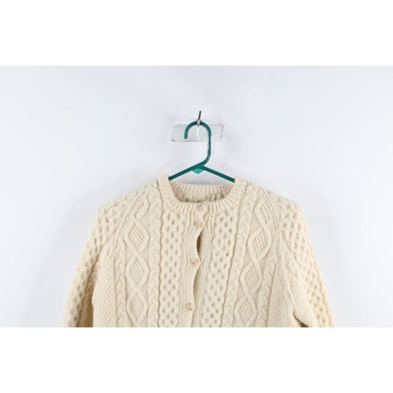 50s Rockabilly Womens XS Donegal Wool Cable Knit … - image 2