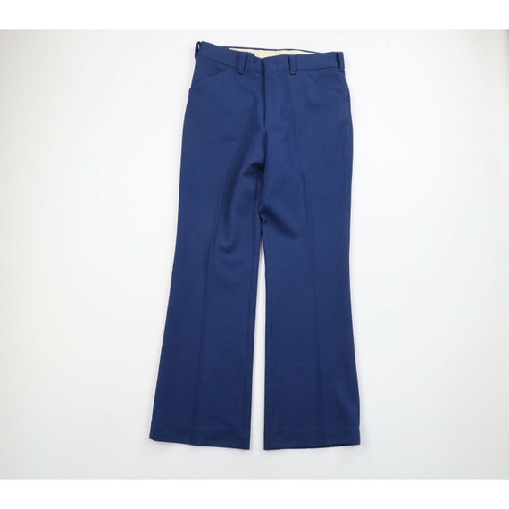 70s Streetwear Mens 32x32 Knit Flared Bell Bottom… - image 1