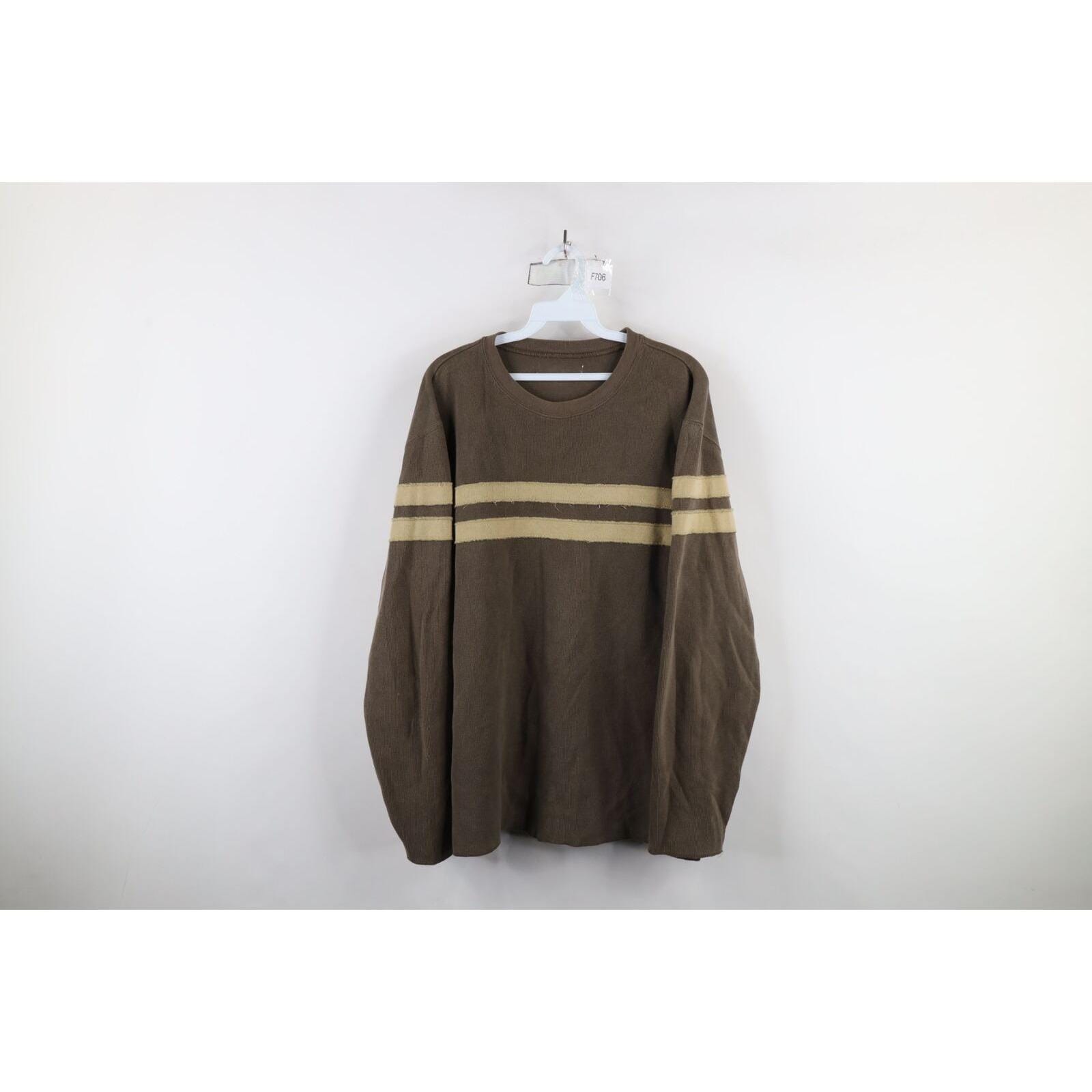90s Streetwear Mens Large Faded Color Block Ribbed Knit Long Sleeve T-Shirt, Vintage Color Block Ribbed Knit Long Sleeve T-Shirt, 90s Shirt