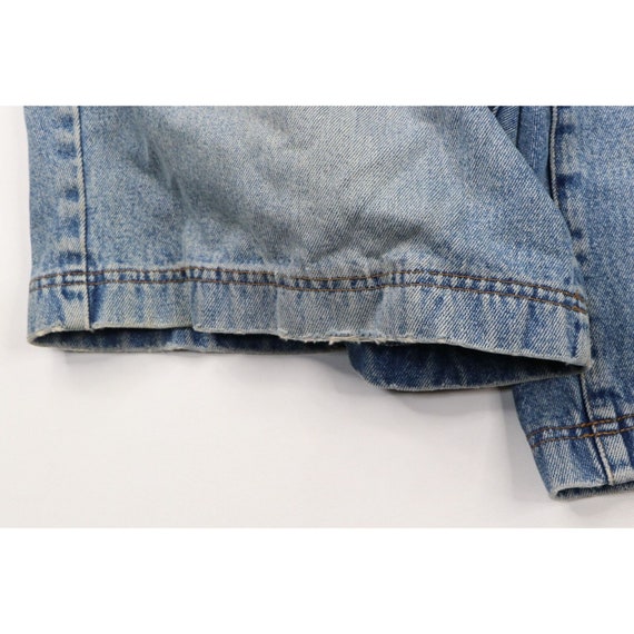 90s FILA Mens Size 34 Distressed Spell Out Denim … - image 7