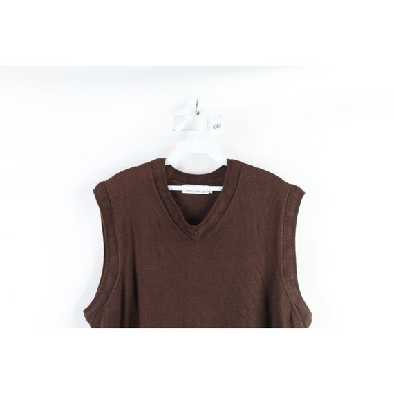 90s Streetwear Mens Size Large Blank Knit V-Neck … - image 2