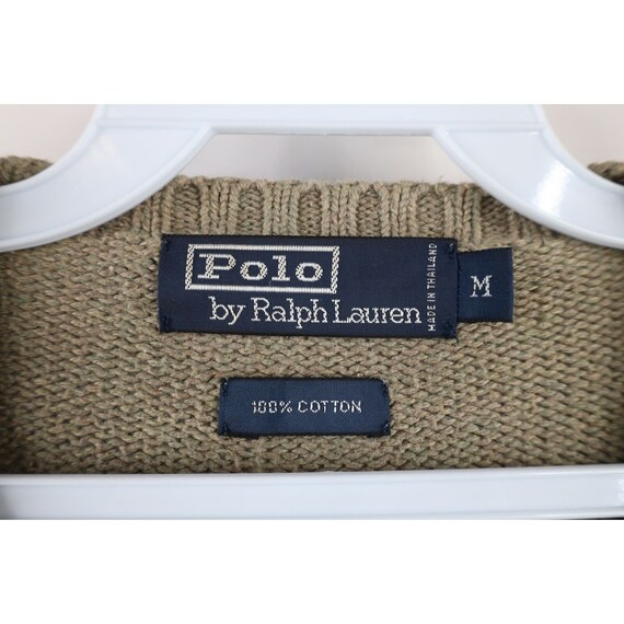 90s Ralph Lauren Mens Medium Faded Cotton Knit Cr… - image 5