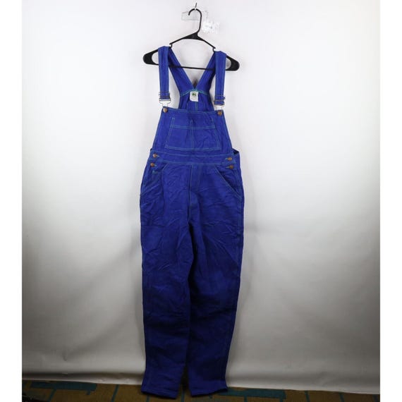 90s Cross Colours Mens Medium Distressed Spell Out Denim Overalls 