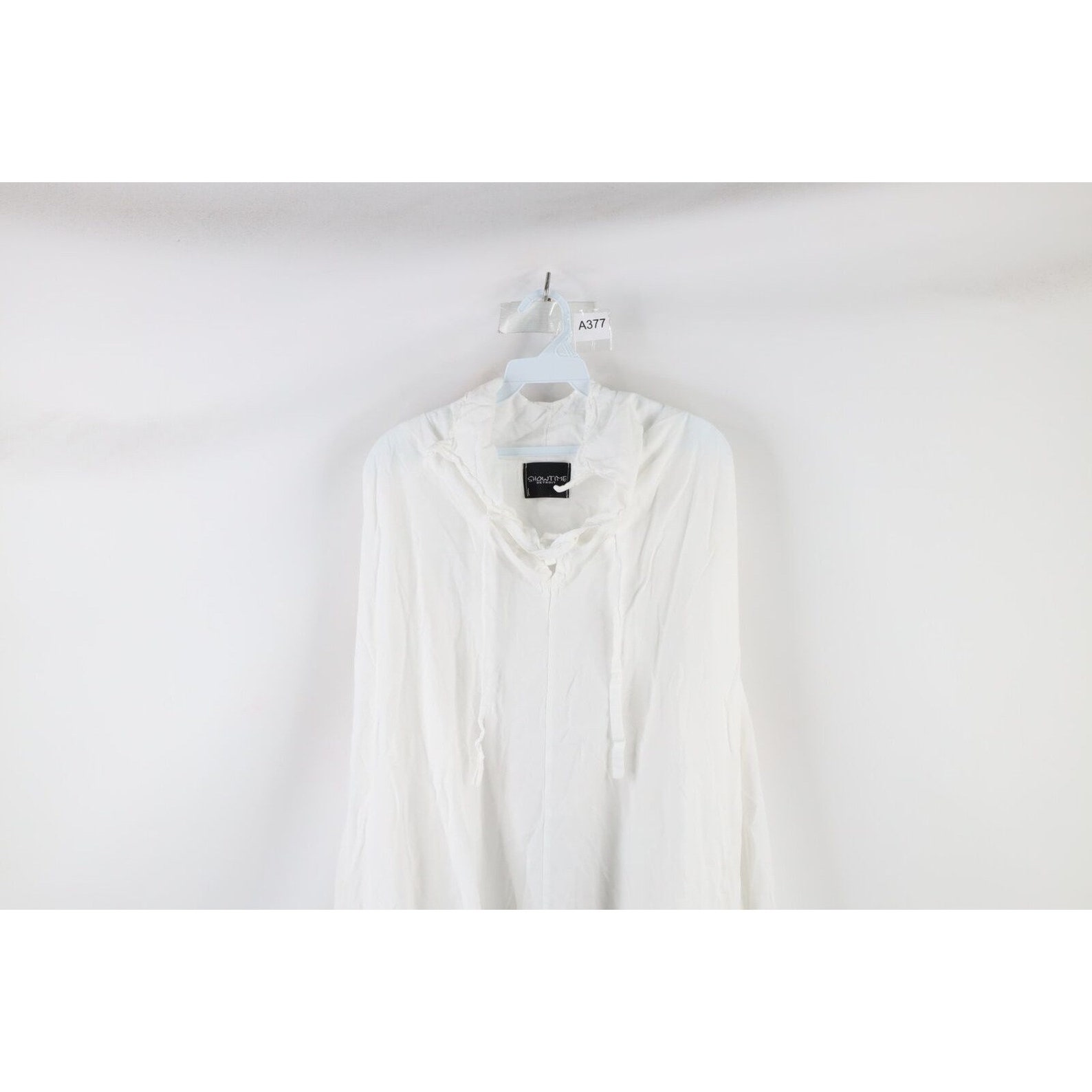 90s Mens 4XL Medieval Renaissance Ruffled Lace up Collared Shirt White ...