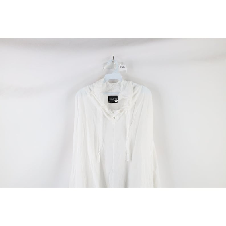 90s Mens 4XL Medieval Renaissance Ruffled Lace up Collared Shirt White ...