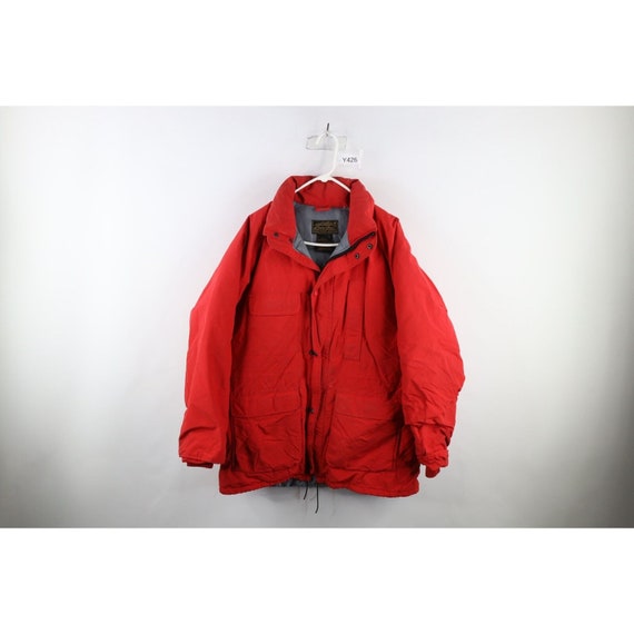 90s Eddie Bauer Mens Large Distressed Duck Down Fill Puffer Parka  