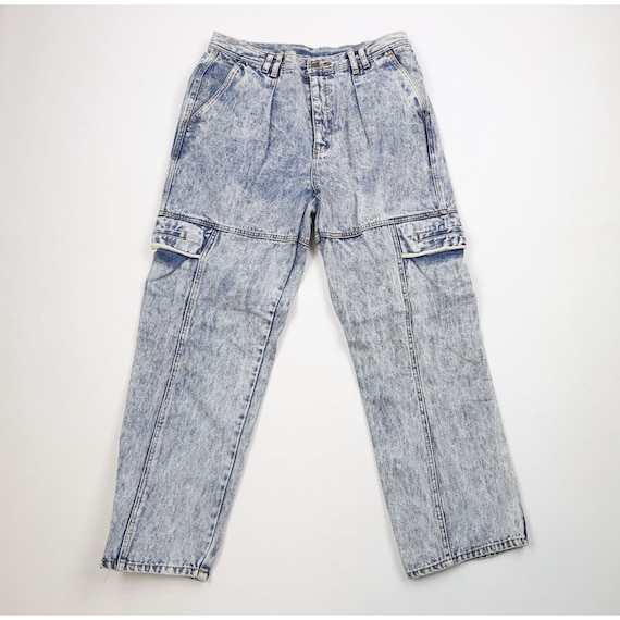 Pleated acid hotsell wash jeans