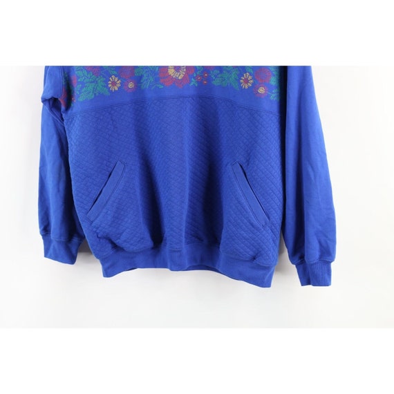 90s Streetwear Womens Large Faded Quilted Flower … - image 3