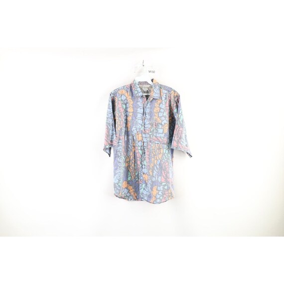 90s Streetwear Mens Medium Faded Abstract Rainbow… - image 1