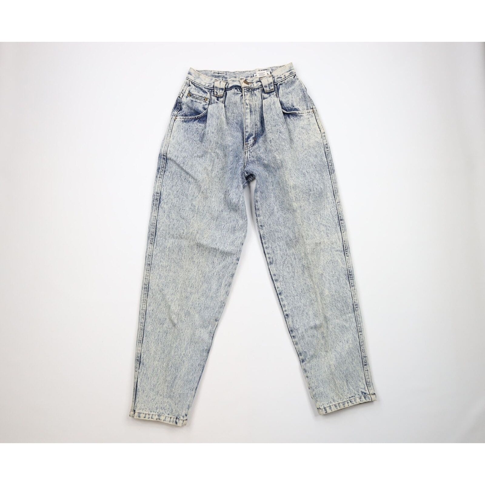 90s Streetwear Womens 11 / 12 Distressed Acid Wash Pleated