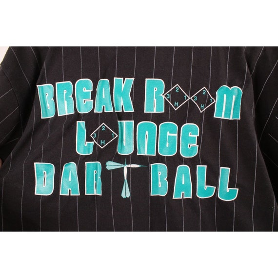 90s Mens Medium Faded Pinstriped Darts Dart Ball … - image 9