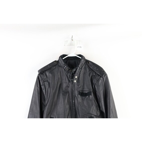 90s Streetwear Mens 42 Distressed Leather Cafe Racer Bomber Jacket Black,  Vintage Mens Leather Jacket, 1990s Bomber Jacket, Mens Vintage 90s - Etsy