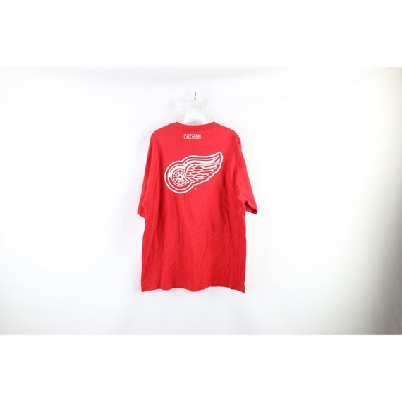 90s CCM Mens XL Faded Spell Out Detroit Red Wings… - image 7