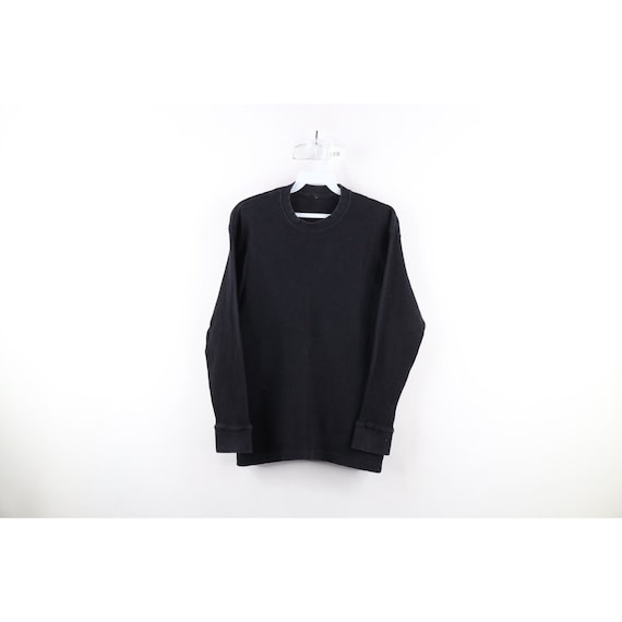 90s Streetwear Mens L Faded Thermal Waffle Knit L… - image 1