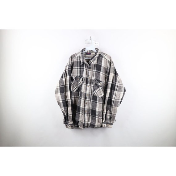 90s Streetwear Mens 2XL Faded Heavyweight Flannel… - image 1