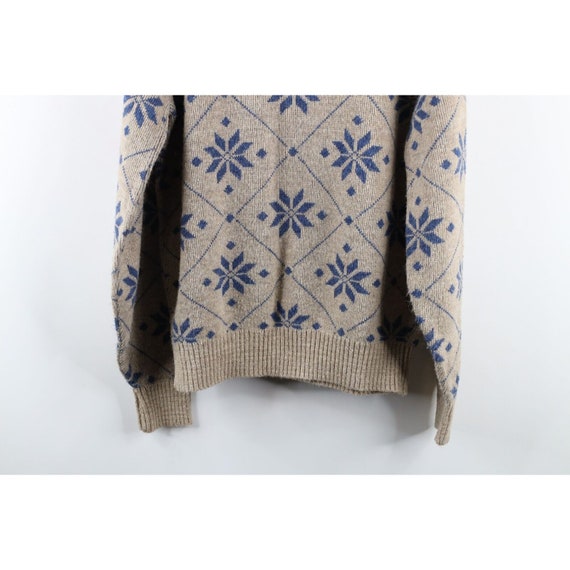 90s Streetwear Mens Large Tall Fair Isle Snowflak… - image 7