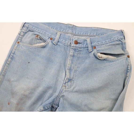 70s Streetwear Mens 34x28 Distressed Wide Leg Bel… - image 8