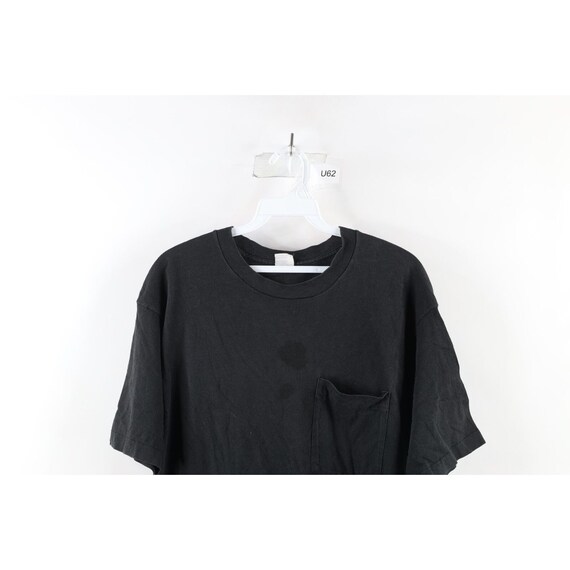 90s Streetwear Mens XL Thrashed Blank Pocket T-Sh… - image 2