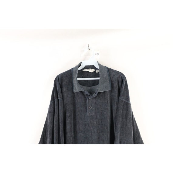 90s Streetwear Mens XL Velour Herringbone Collare… - image 2