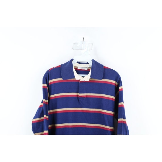 90s Streetwear Womens Medium Faded Striped Long S… - image 2