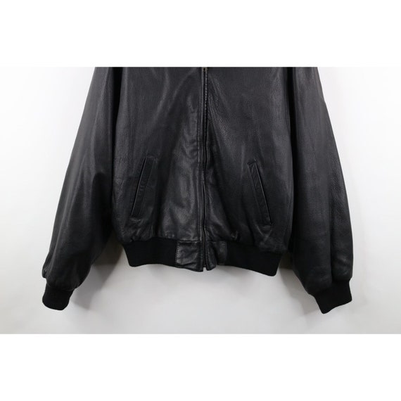 90s Streetwear Mens Medium Lined Full Zip Leather… - image 3
