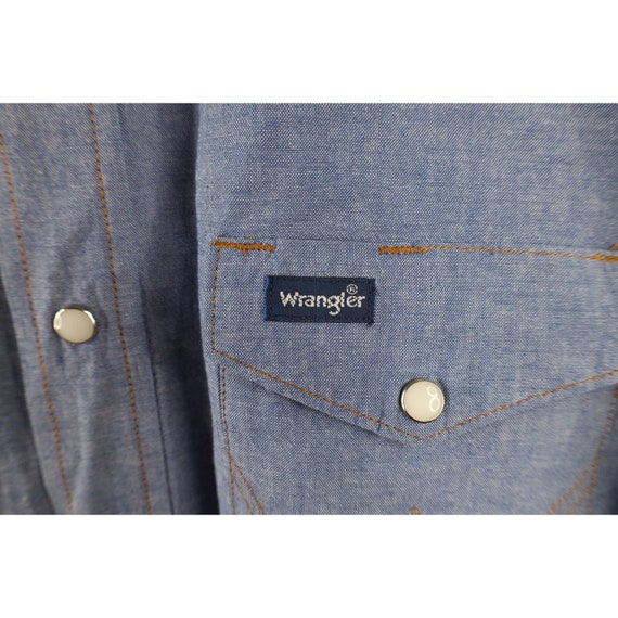 90s Wrangler Mens Large Tall Spell Out Chambray W… - image 4