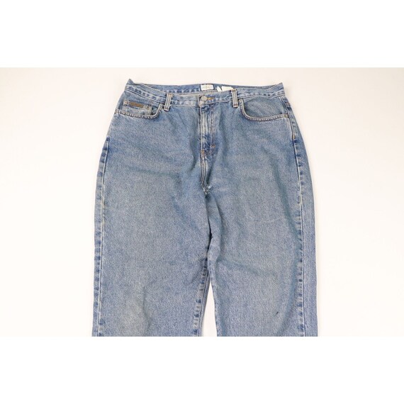 90s Calvin Klein Womens 14 Thrashed Straight Leg … - image 2