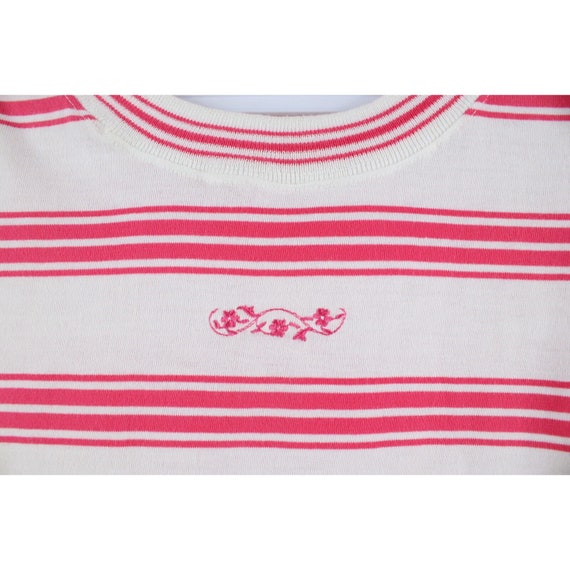 90s Streetwear Womens XL Flower Striped Color Blo… - image 4