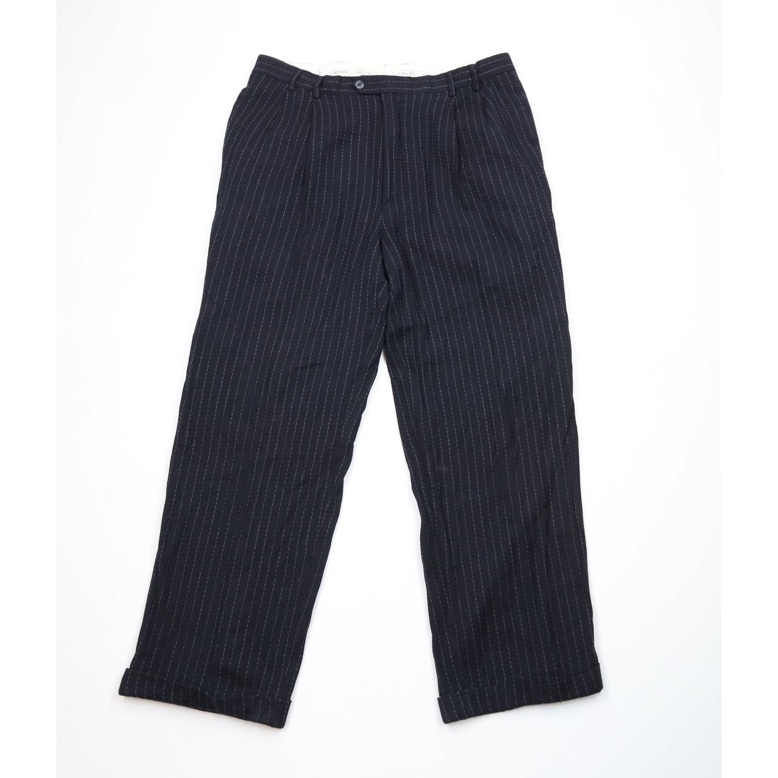 Vintage Italian made wide striped slacks, brown, men's