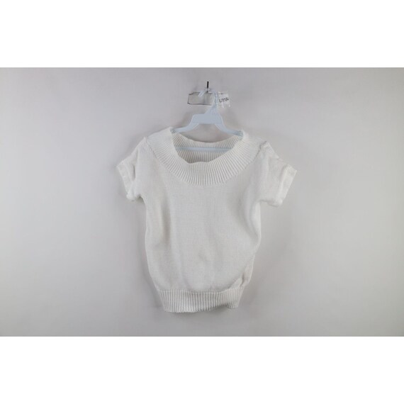 70s Streetwear Womens Small Blank Cotton Knit Sho… - image 1