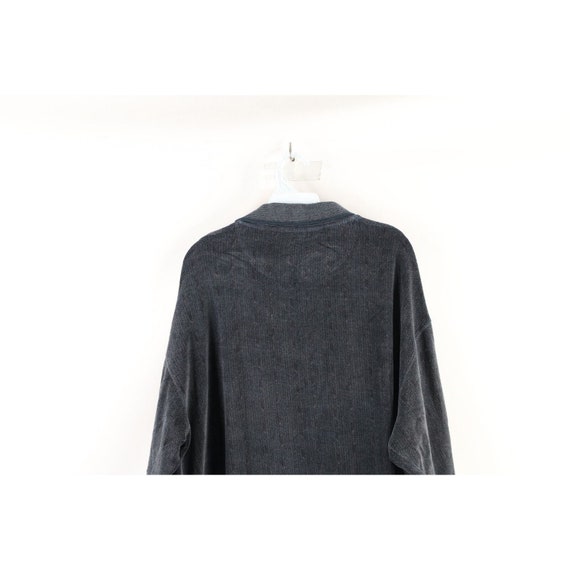 90s Streetwear Mens XL Velour Herringbone Collare… - image 6