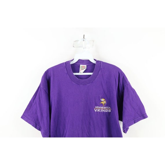 90s Mens XL Faded Spell Out Minnesota Vikings Foo… - image 2