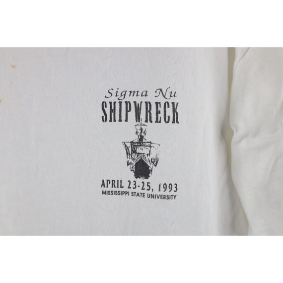 90s Mens XL Distressed Sigma Nu Shipwreck Fratern… - image 5