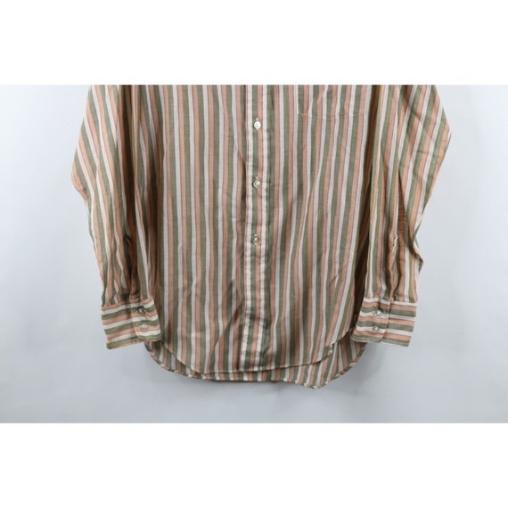 50s 60s Streetwear Mens Large Rainbow Striped Col… - image 3