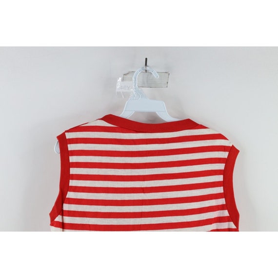 70s Streetwear Womens Large Striped Knit Sleevele… - image 5