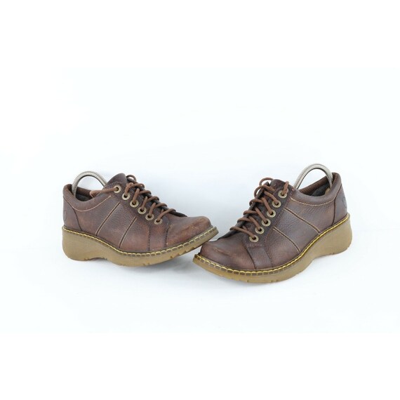 Vintage Dr Martens Mens 7 Womens 8 Goth Grunge Chunky Platform Leather Shoes Brown Vintage Platform Shoes Vintage Doc Martens Shoes Y2K