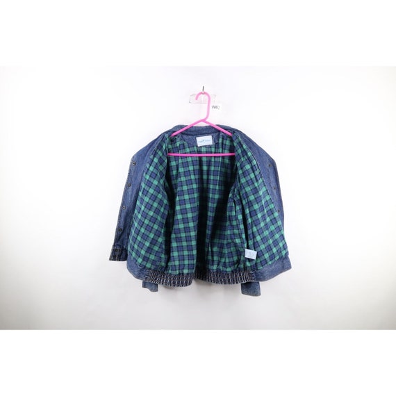 90s Streetwear Womens Large Distressed Flannel Li… - image 8