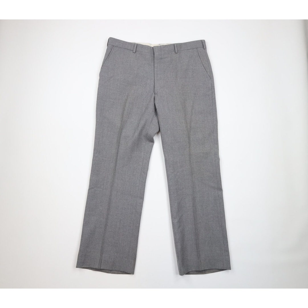 70s Streetwear Mens 38x30 Distressed Heavyweight Wool Bell Bottoms ...