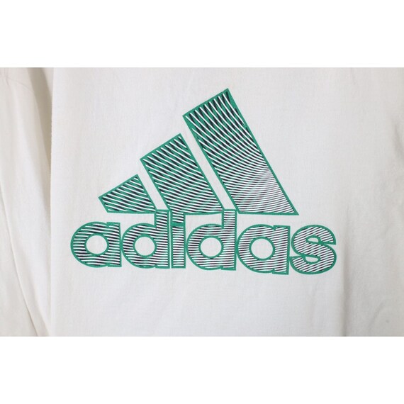 90s Adidas Mens XL Spell Out Big Logo Long Sleeve… - image 4