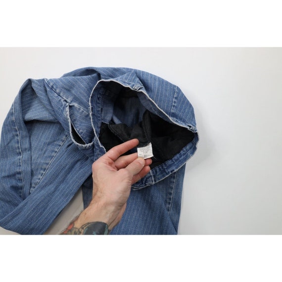 70s Streetwear Womens 10 Distressed Striped Pleat… - image 9