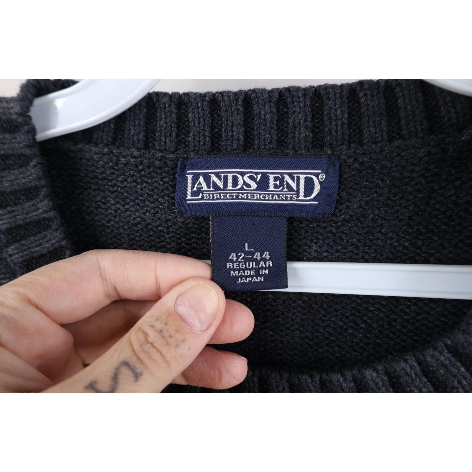 Vintage 90s Lands End Mens XL Faded Blank Cotton Knit