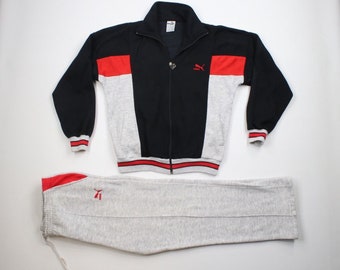 90s Puma Mens Medium Spell Out Color Block 2 Piece Warm Up Track Suit, Vintage Puma Track Suit, 1990s Sweatpants Suit, Mens Warm Up Suit