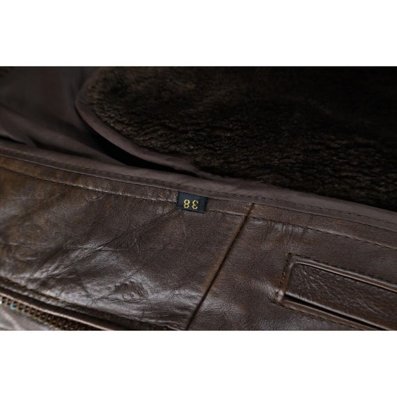 70s Streetwear Mens 38 Distressed Lined Leather F… - image 10