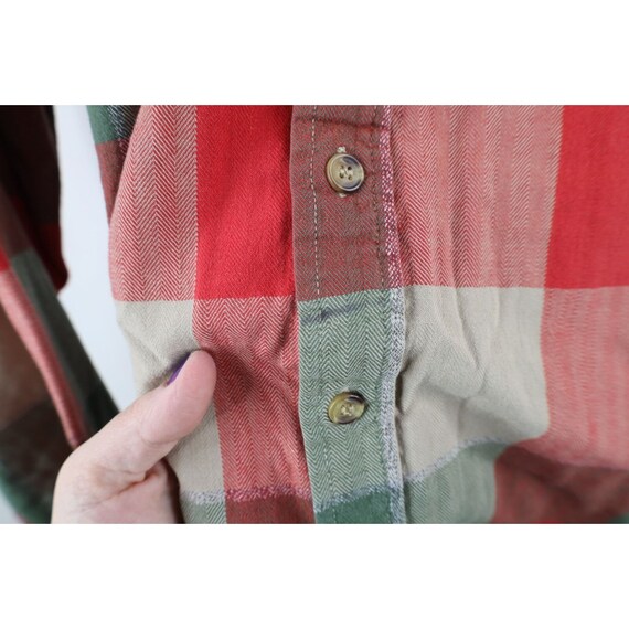 90s Streetwear Mens Large Thrashed Flannel Collar… - image 6
