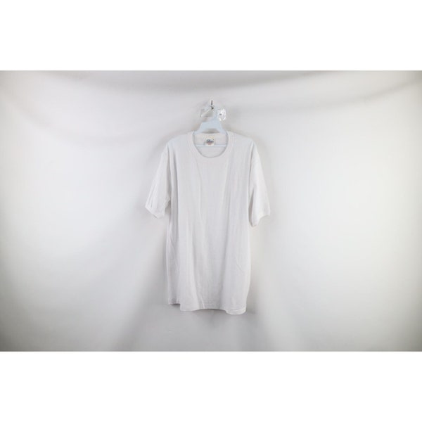 70s Streetwear Mens XL Blank Short Sleeve Ringer T-Shirt White Cotton, Streetwear Blank Ringer T-Shirt White, Mens Short Sleeve T-Shirt